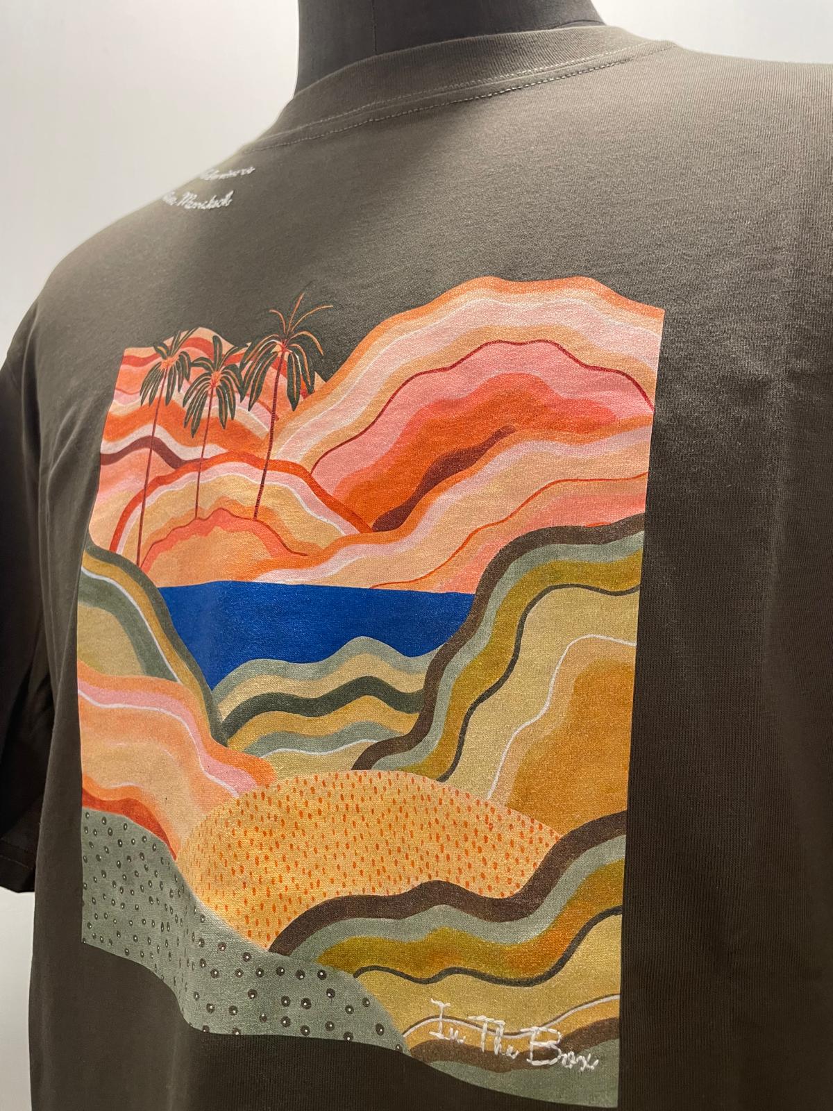 T SHIRT IN THE BOX MR. BOX MOROCCO PALMS COLOR VERDE MILITARE SS250006