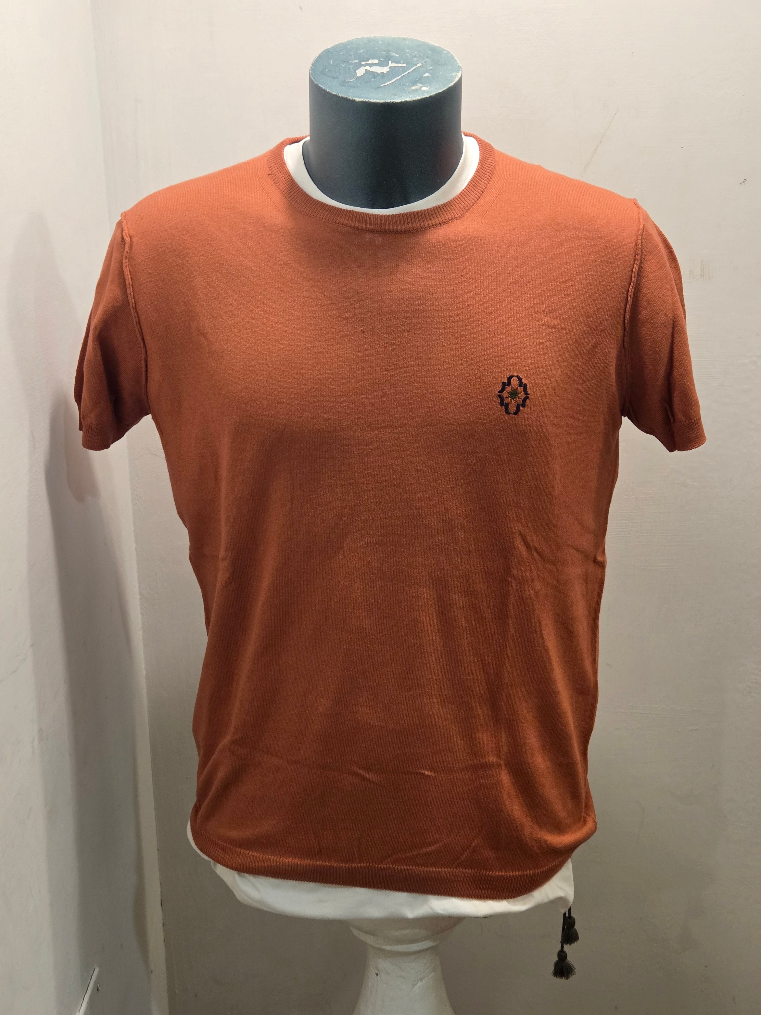 IN THE BOX MAGLIA FILO COTONE EMBROIDERY GARMENT DYED COLOR MATTONE