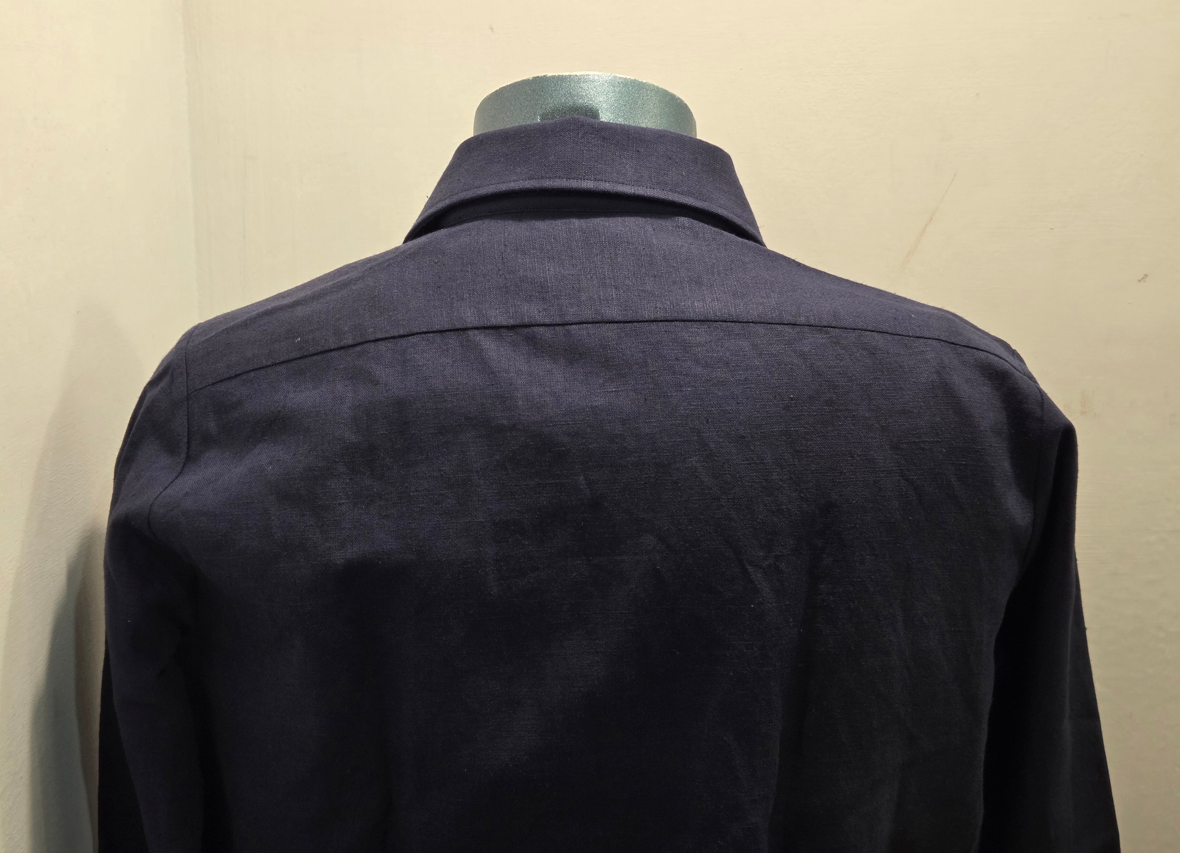 OVERSHIRT GMF SG345 LINO/COTONE COLOR BLU