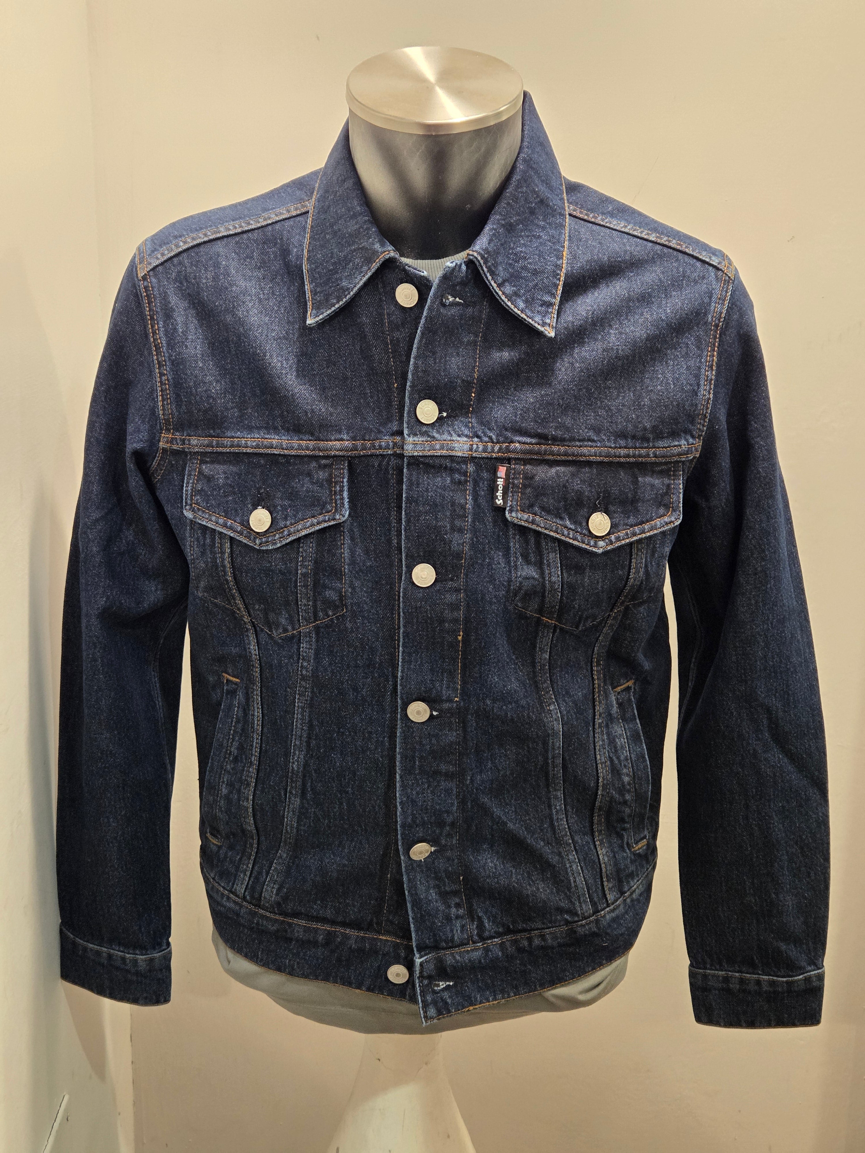 SCHOTT DENIM JACKET TRUCKS NYC COLOR BLUE