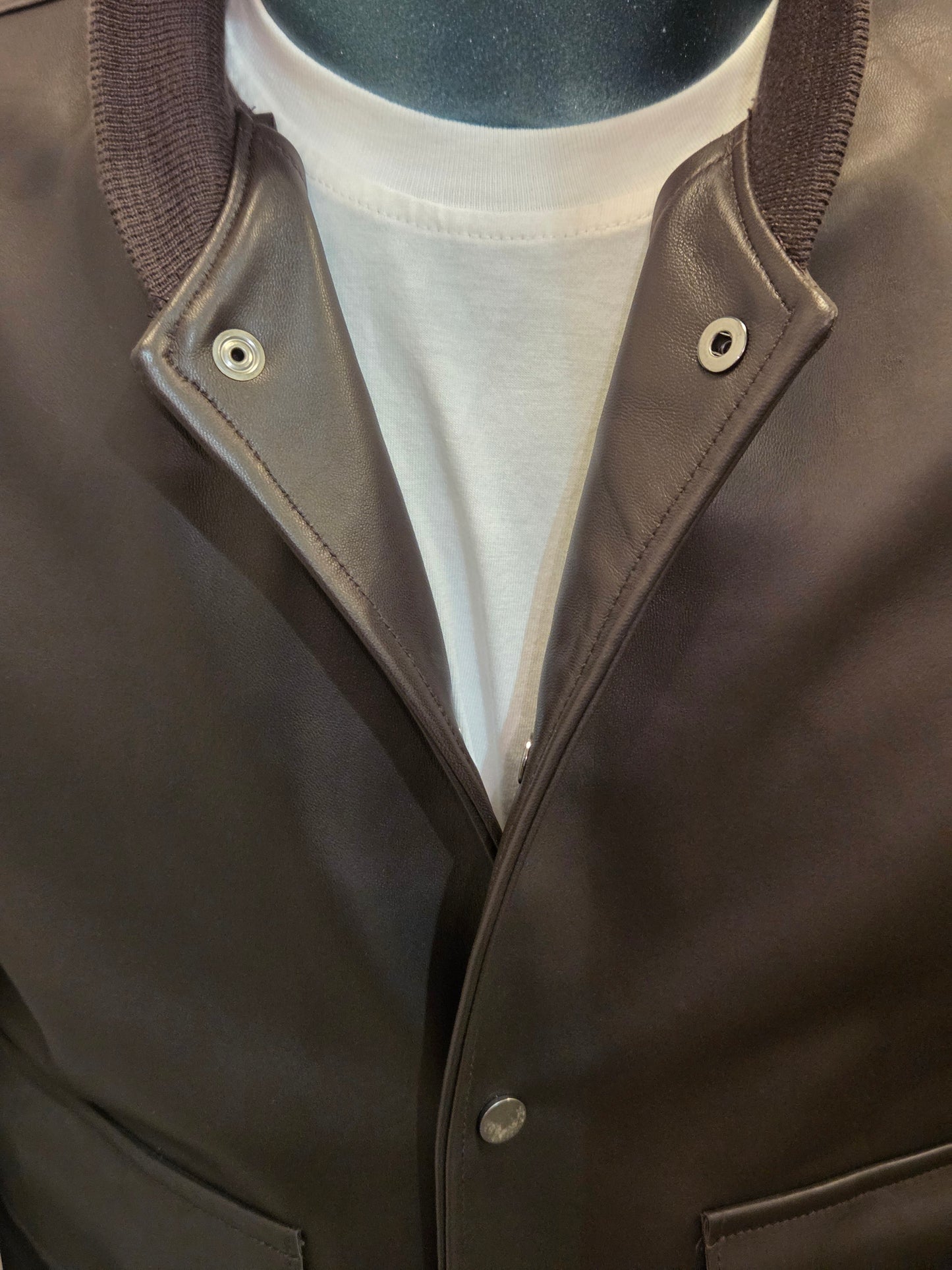 GIUBBINO IN PELLE BLUSOTTO TESTA DI MORO P698