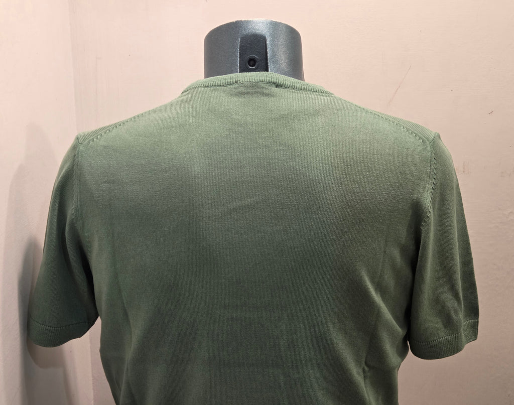 BRAMANTE MAGLIA FILO COTONE MANICA CORTA COLOR VERDE