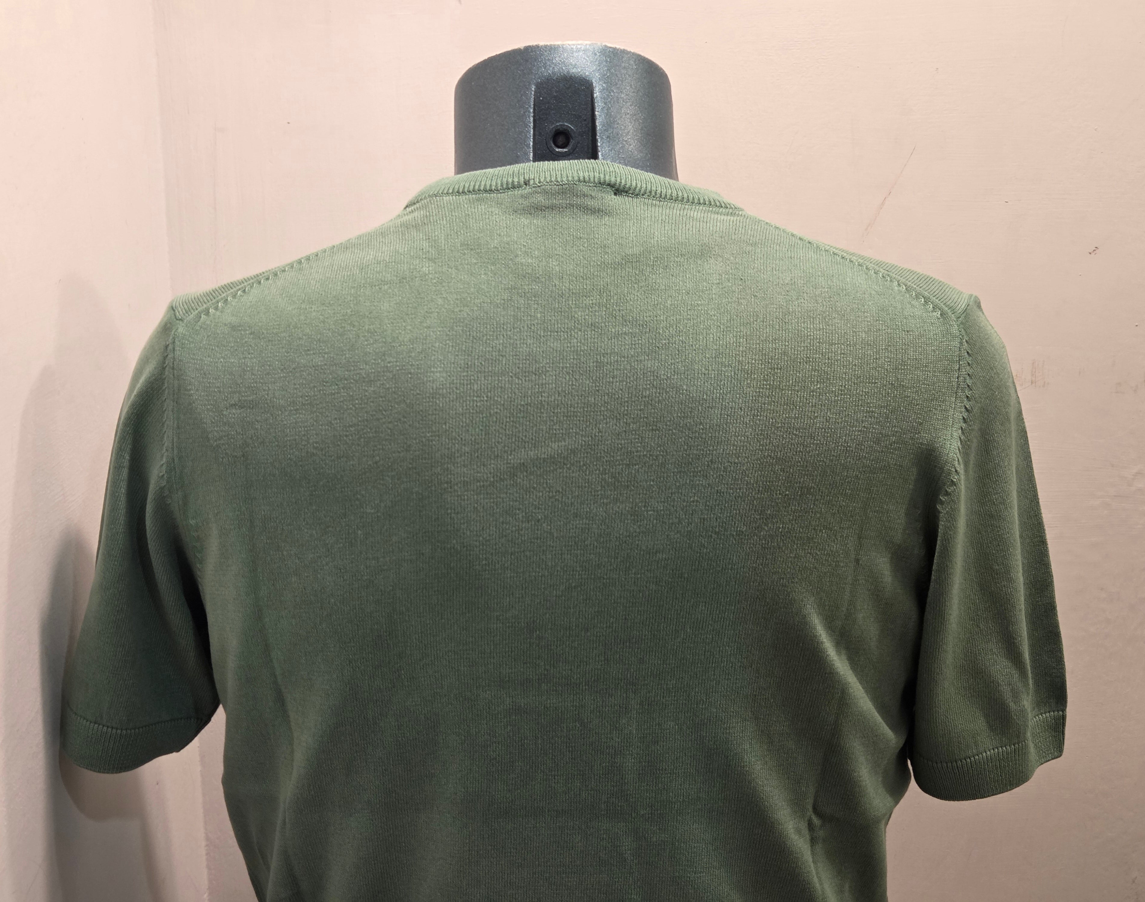 BRAMANTE MAGLIA FILO COTONE MANICA CORTA COLOR VERDE