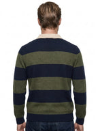 MAGLIA POLO RUGBY IN LANA IN THE BOX COLOR BLU/VERDE SCURO.