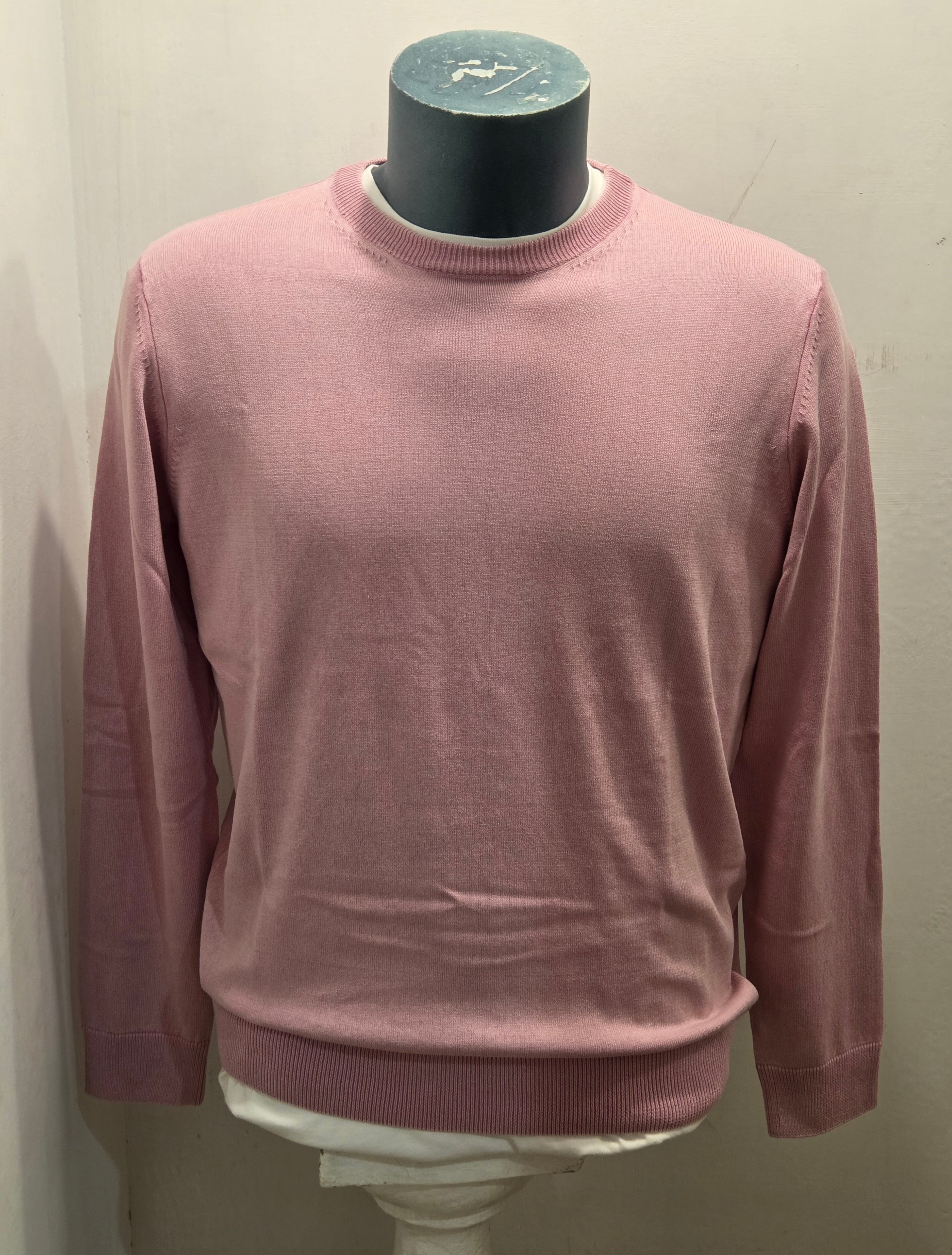 BRAMANTE MAGLIA FILO COTONE MANICA LUNGA COLOR ROSA