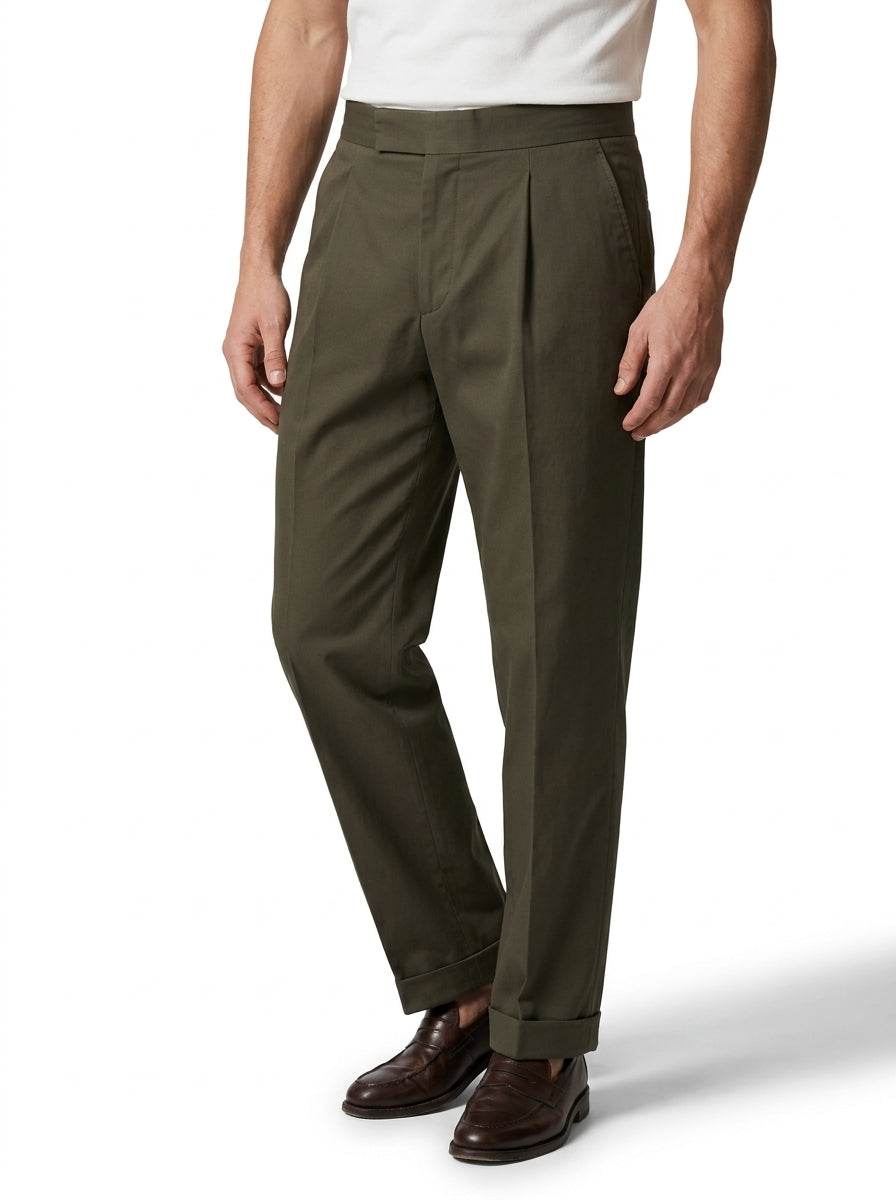 PANTALONI AG TREND PR01 CON FIBBIE LATERALI COLOR VERDONE
