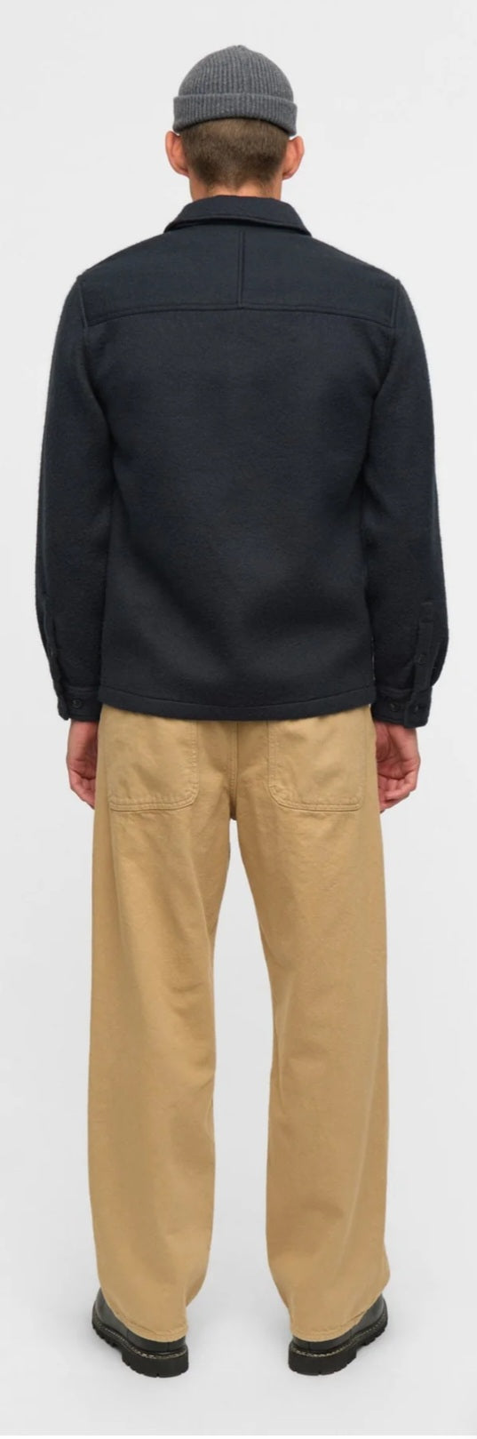 AKOSCAR BOILED WOOL OVERSHIRT ANERKJENDT COLOR SKY CAPTAIN