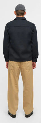 AKOSCAR BOILED WOOL OVERSHIRT ANERKJENDT COLOR SKY CAPTAIN