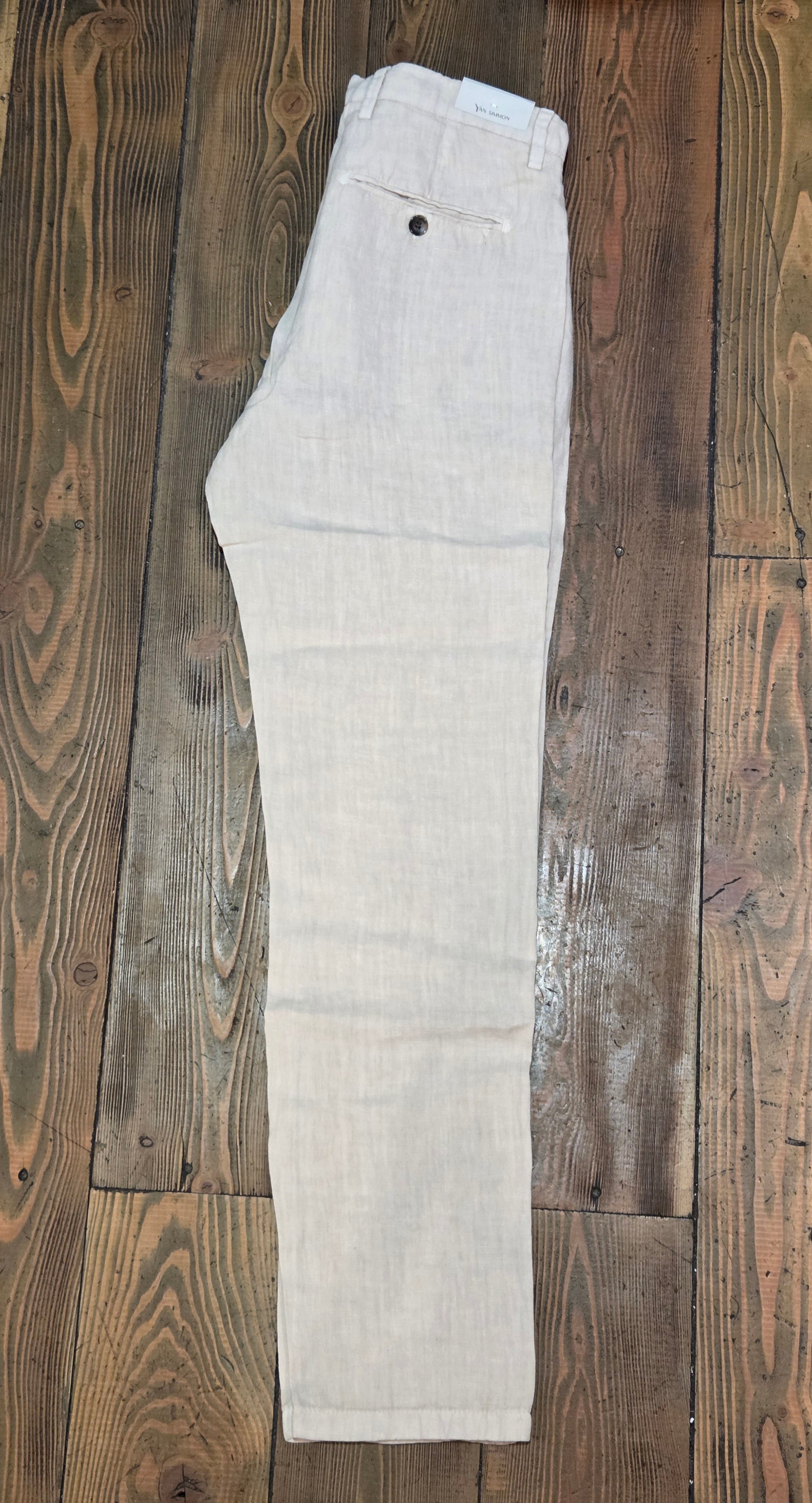 PANTALONI YAN SIMMON MODELLO WORLD T656W 100% LINO COLOR ECRÙ