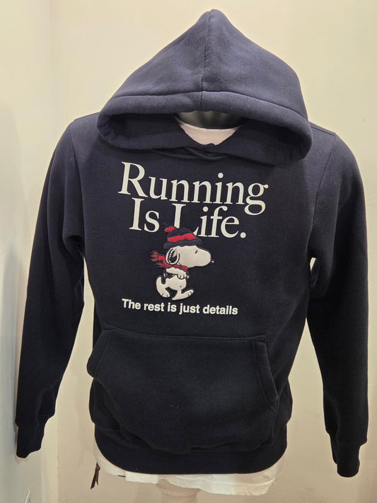 FELPA IN THE BOX CAPPUCCIO BLU SNOOPY RUNNING IS LIFE