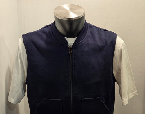 GILET SEADOG ROBERT REVERSE ZIP FELPA/CHAMBRAY COLOR BLU