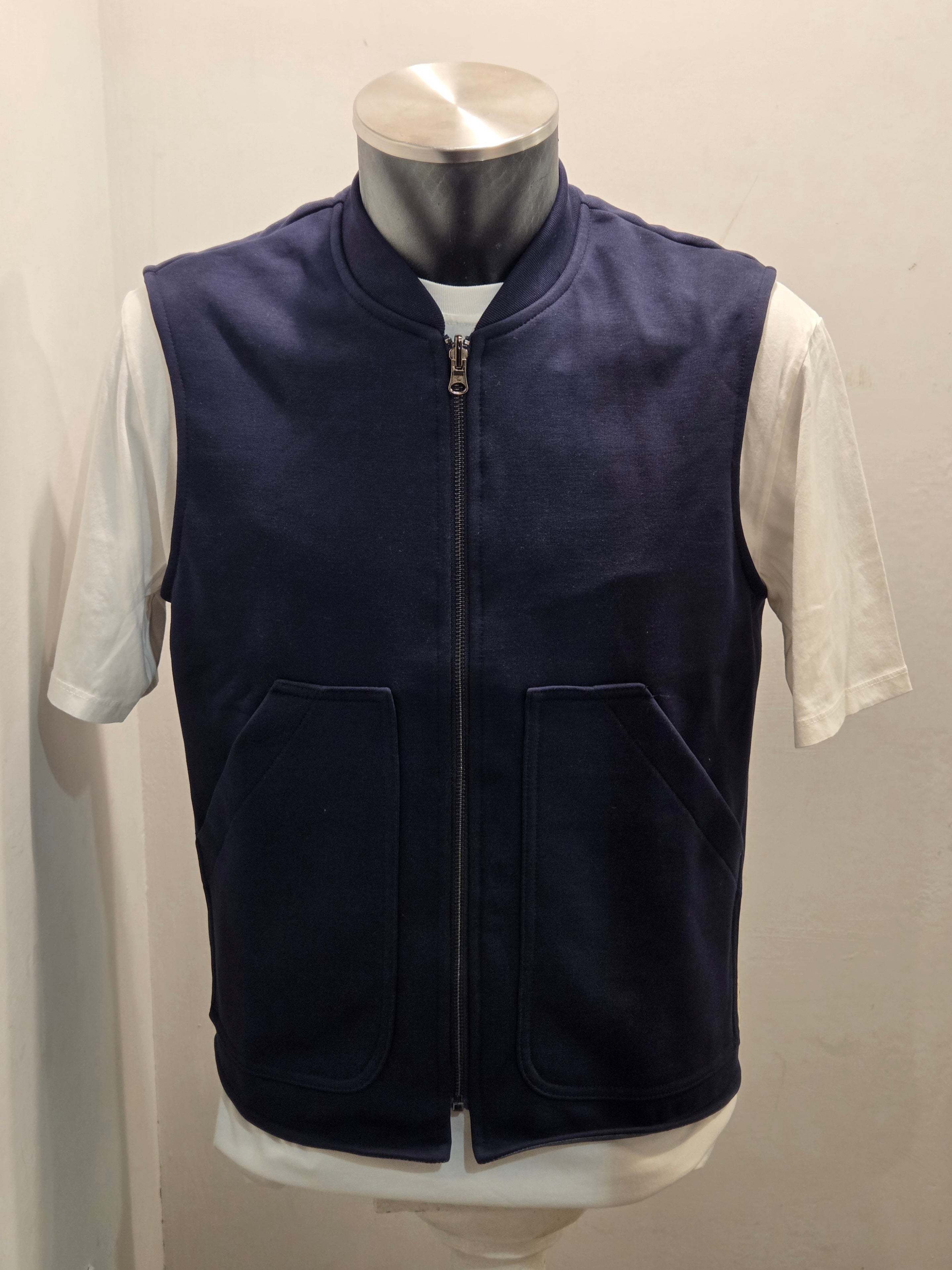 GILET SEADOG ROBERT REVERSE ZIP FELPA/CHAMBRAY COLOR BLU