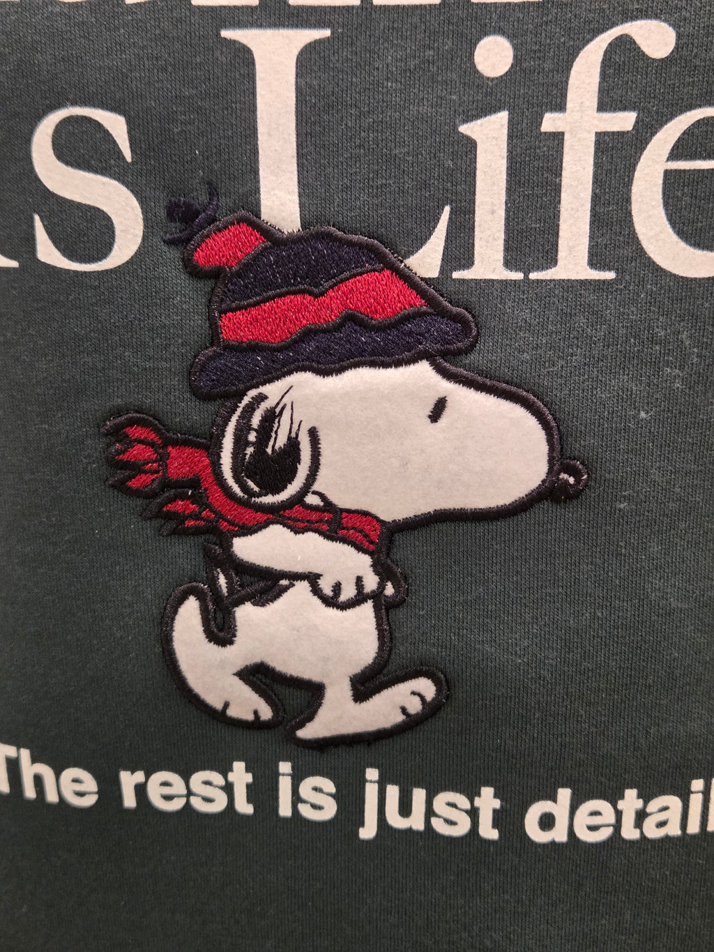 FELPA IN THE BOX GIROCOLLO VERDE SNOOPY RUNNING IS LIFE