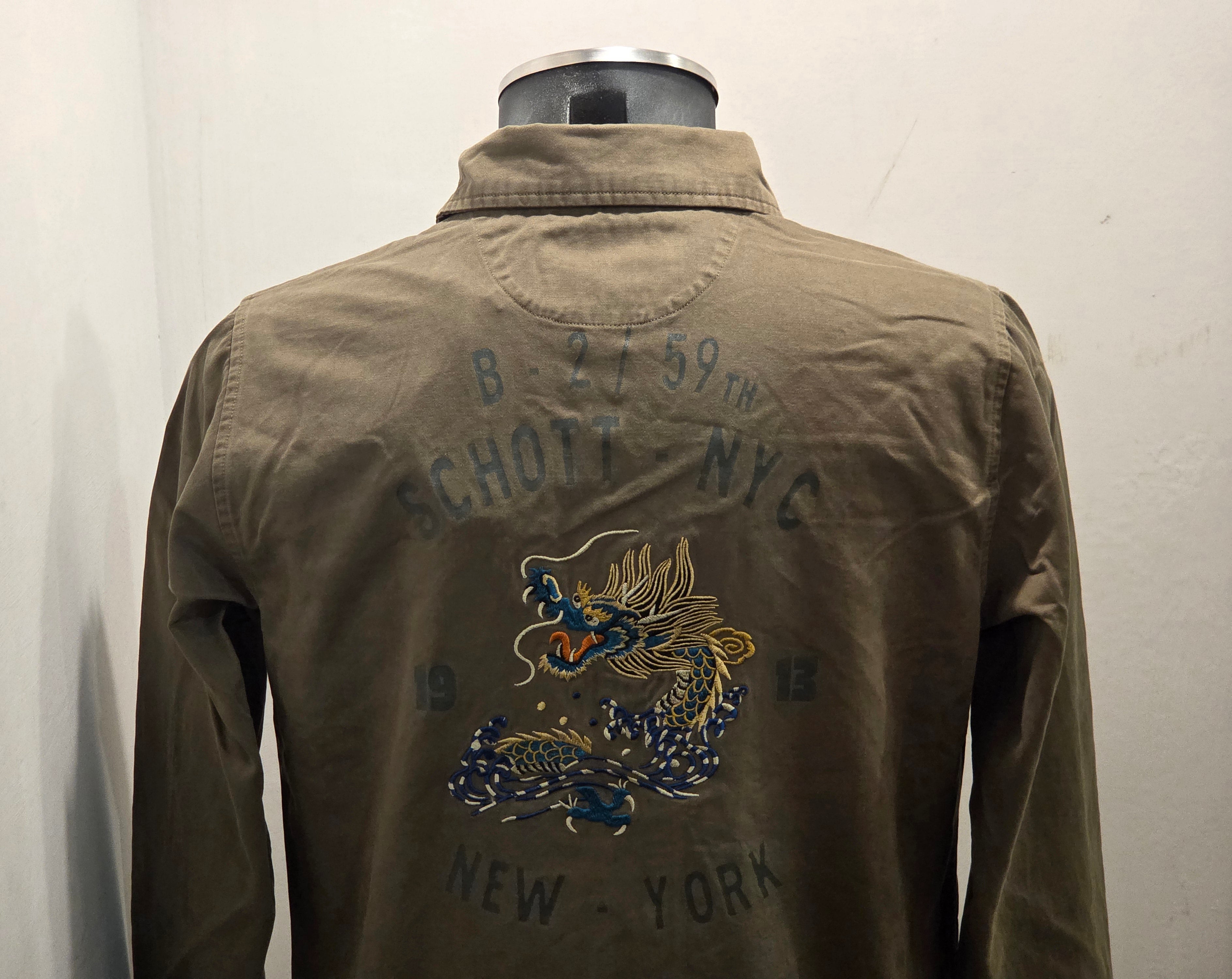 SCHOTT OVERSHIRT NYC COLOR VERDE MILITARE