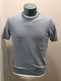 BRAMANTE MAGLIA FILO COTONE MANICA CORTA COLOR CELESTE