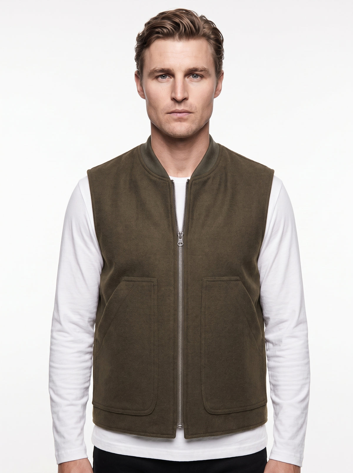 SEADOG CHARLES GILET PANNO TRAPUNTA REVERSIBILE COLORE MILITARE MADE IN ITALY