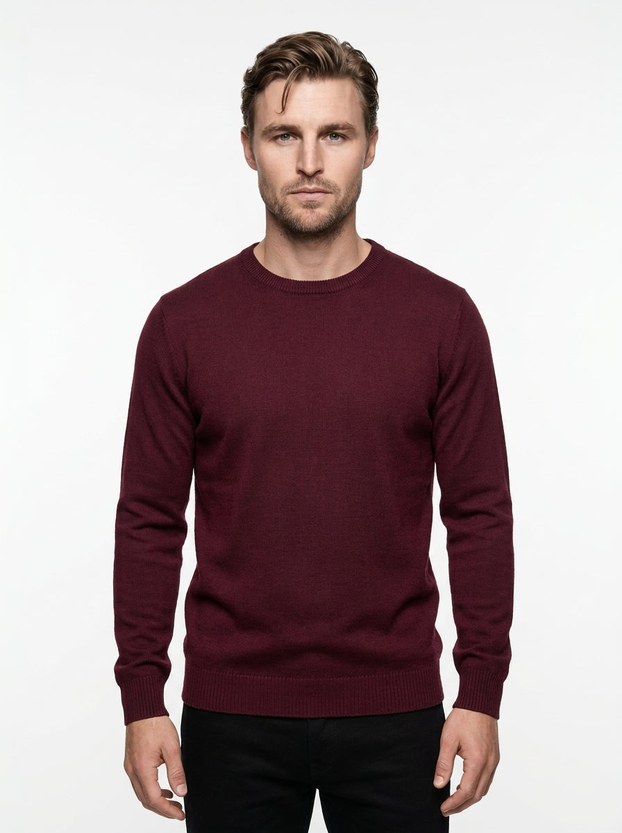 BRAMANTE MAGLIA GIROCOLLO REGULAR FIT COLOR BORDEAUX