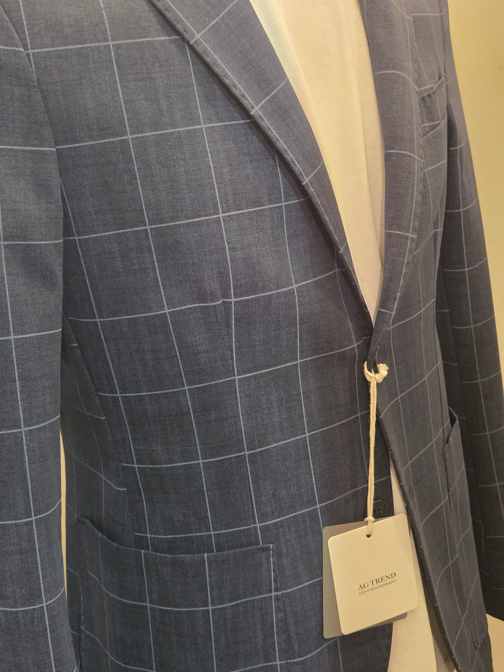 GIACCA MONOPETTO A QUADRI BLU AG TREND EGIC PP30