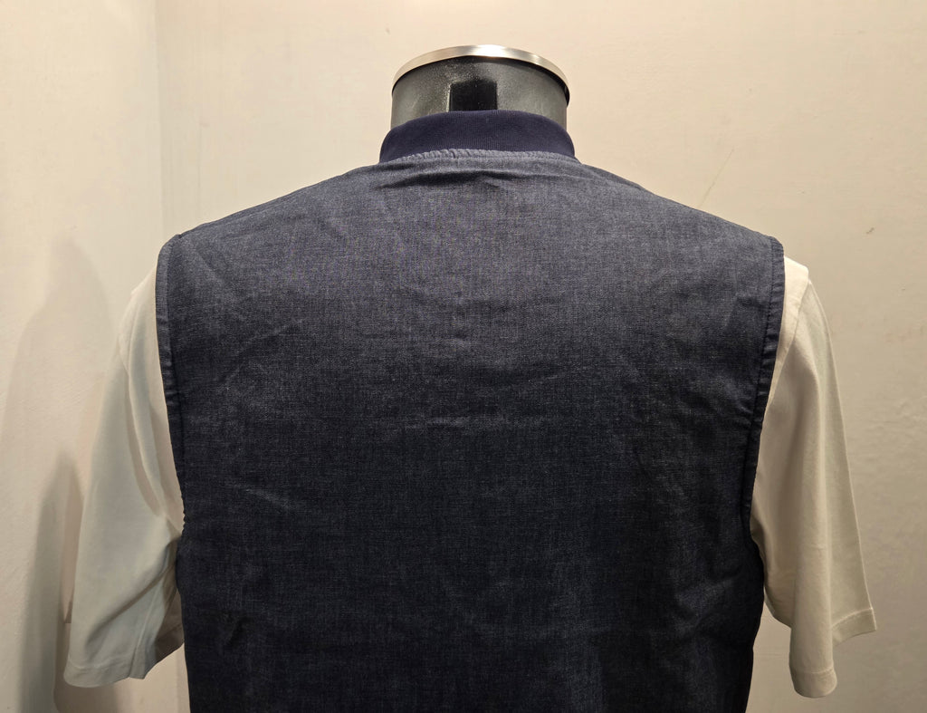 GILET SEADOG ROBERT REVERSE ZIP FELPA/CHAMBRAY COLOR BLU