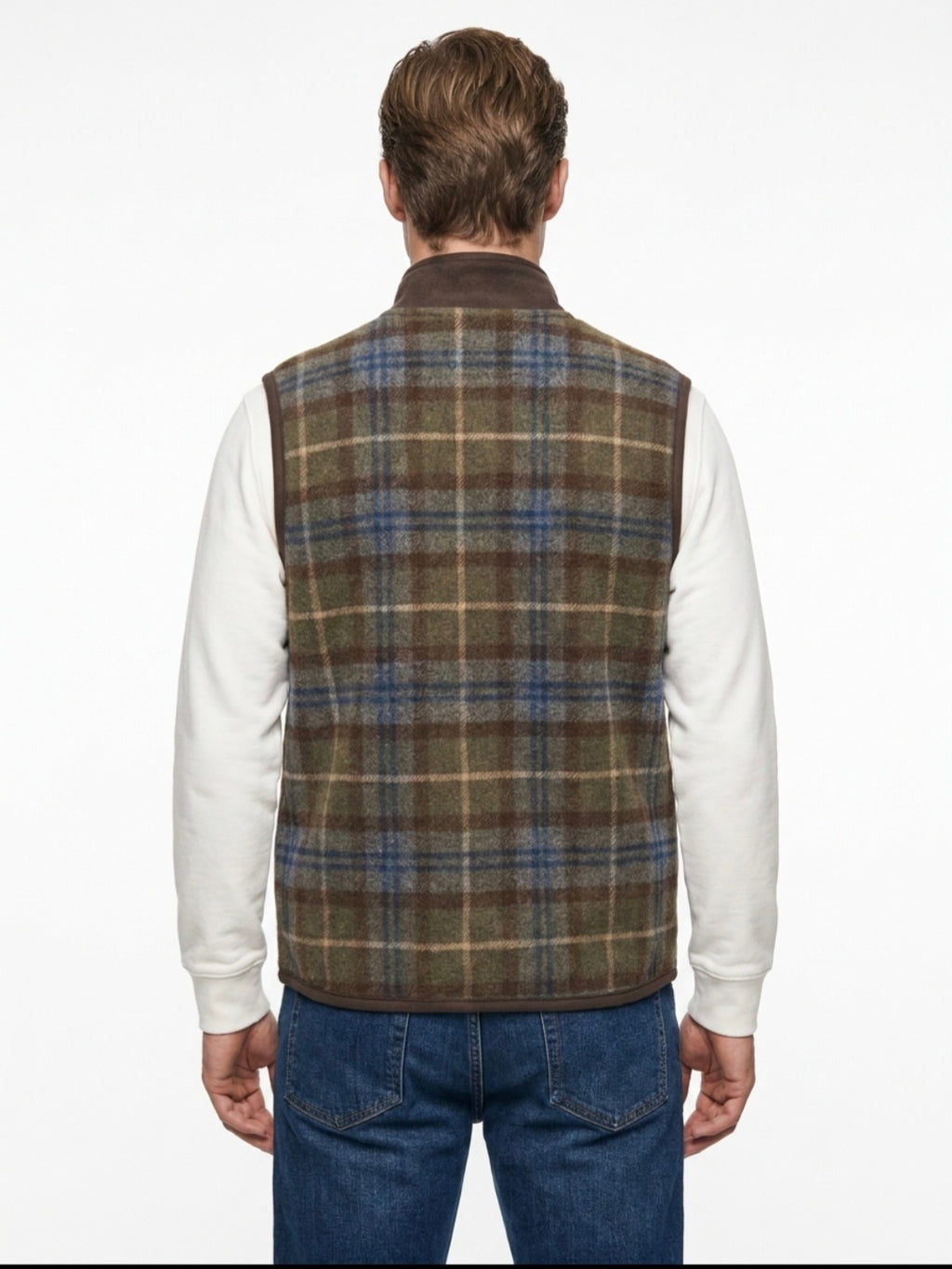 GILET FULL ZIP TARTAN IN THE BOX COLOR GRIGIO SCURO/MULTICOLOR