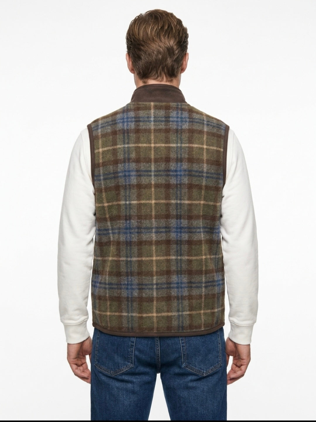 GILET FULL ZIP TARTAN IN THE BOX COLOR GRIGIO SCURO/MULTICOLOR