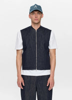 AKROBIN DEMIN GILET ANERKJENDT COLOR DARK BLUE DENIM
