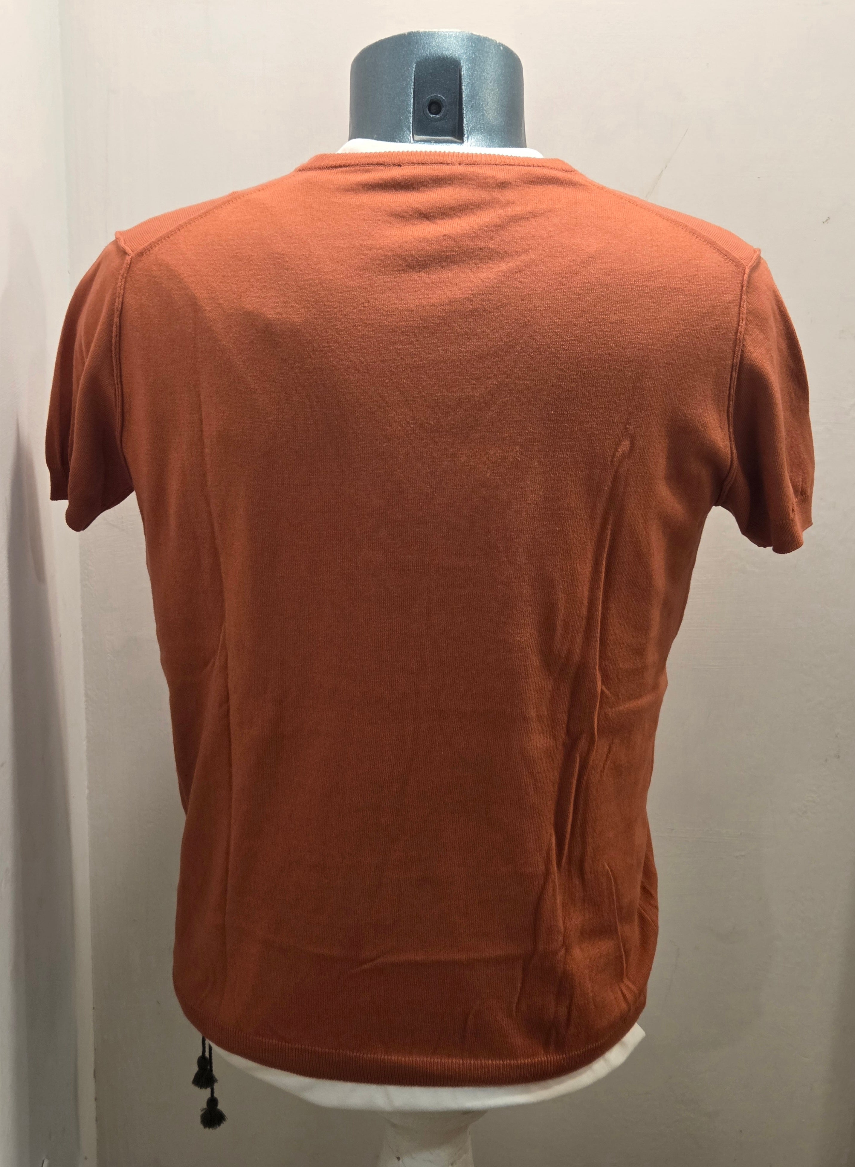IN THE BOX MAGLIA FILO COTONE EMBROIDERY GARMENT DYED COLOR MATTONE