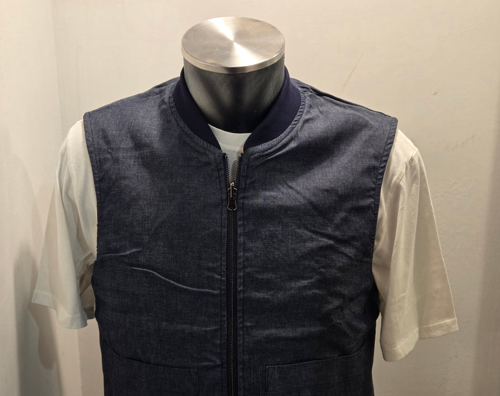 GILET SEADOG ROBERT REVERSE ZIP FELPA/CHAMBRAY COLOR BLU