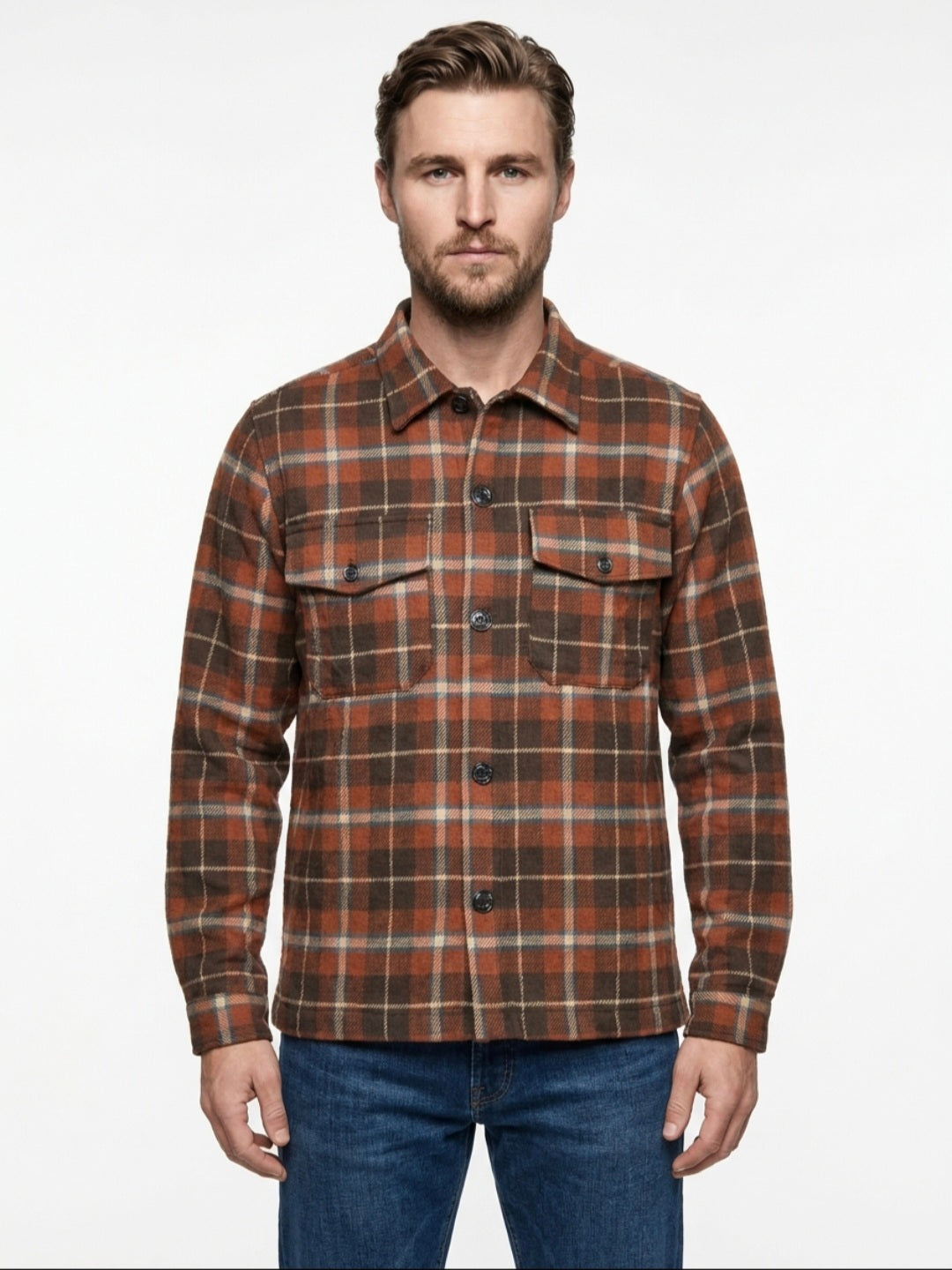 CAMICIA TARTAN IN THE BOX COLOR ARANCIONE SCURO