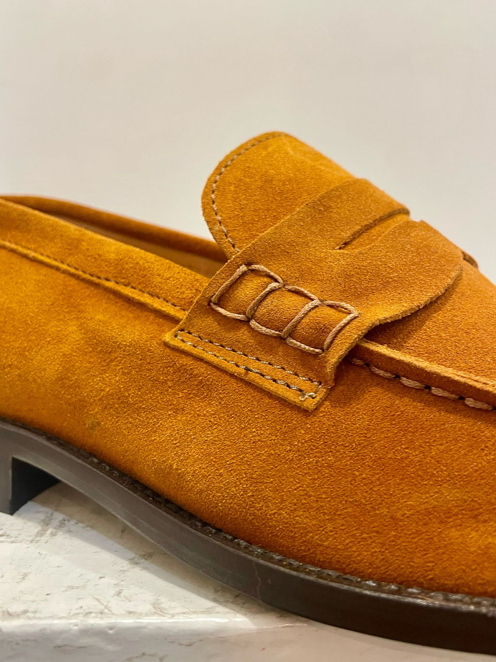 AG TREND Mocassino Collegiale Penny Scamosciato Colore Cognac SC 32