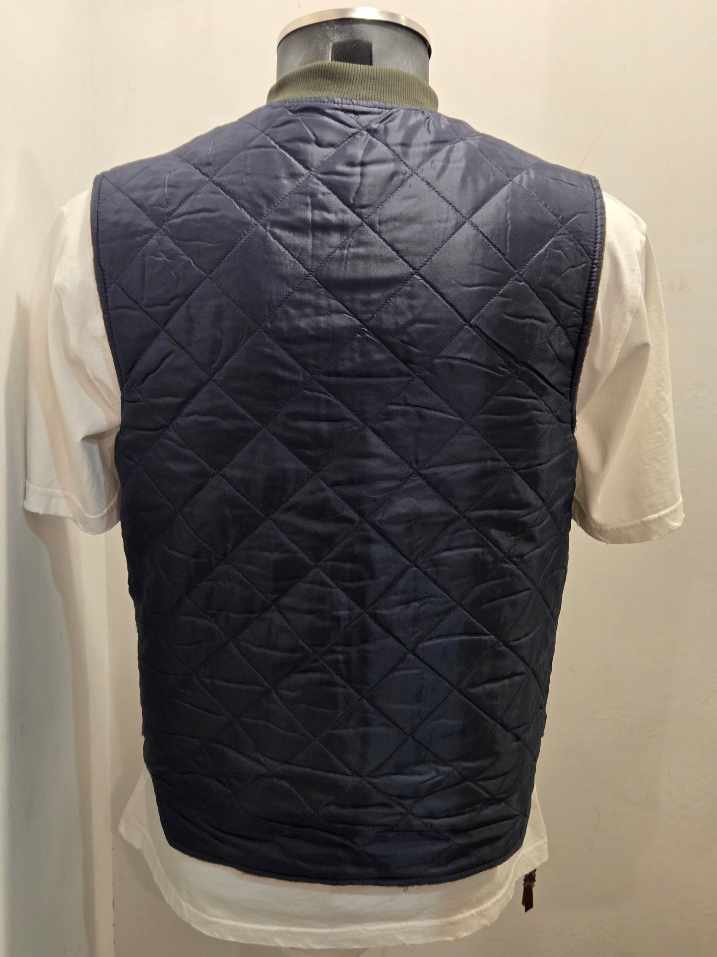 GILET SEADOG DOUBLE FACE ZIP TRAPUNTA-LANA COLOR MILITARE