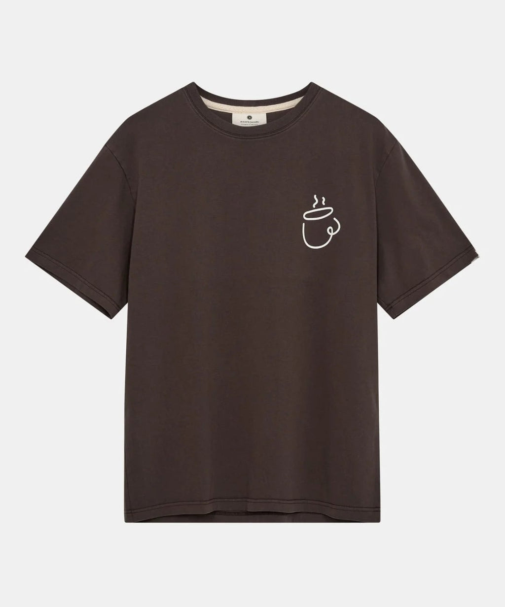 T-Shirt ANERKJENDT ESPRESSO COLOR MARRONE