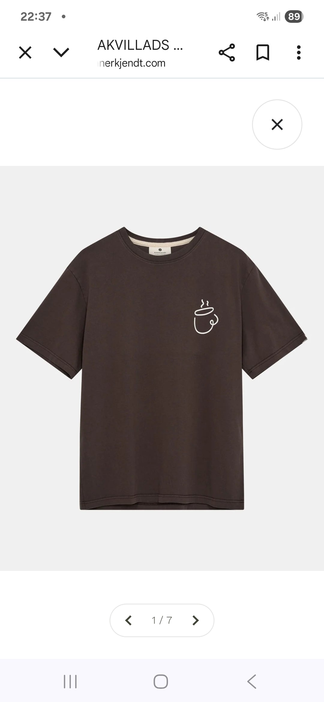 T-Shirt ANERKJENDT ESPRESSO COLOR MARRONE