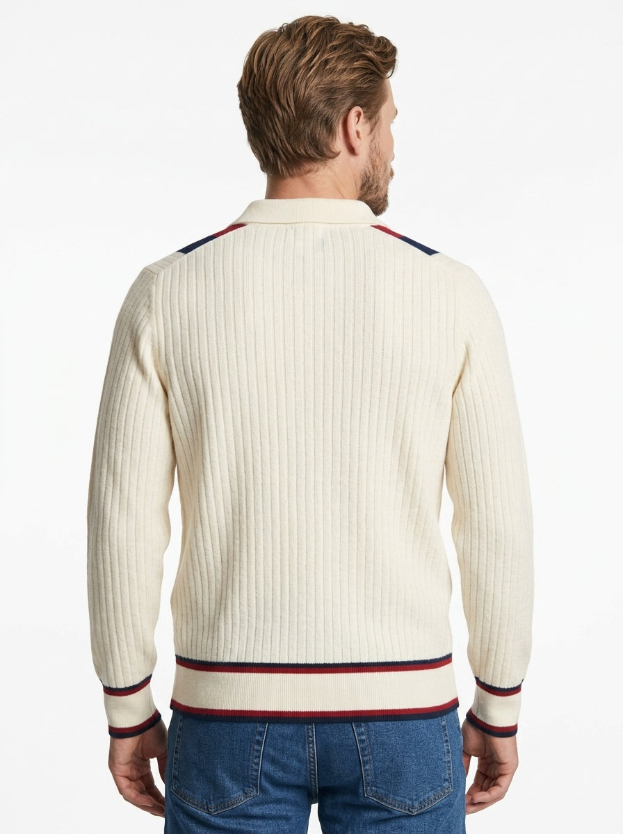 POLO APERTA MANICA LUNGA MODELLO FELIX COLOR BIANCO GALLIA KNIT PROJECT