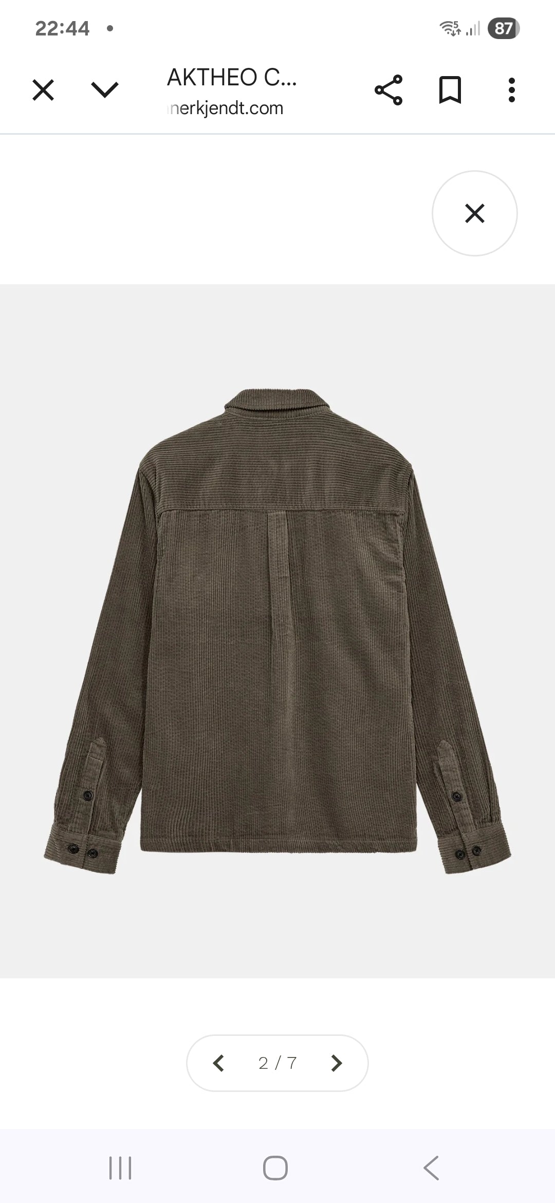 OVERSHIRT IN VELLUTO ANERKJENDT COLOR LICHEN GREEN