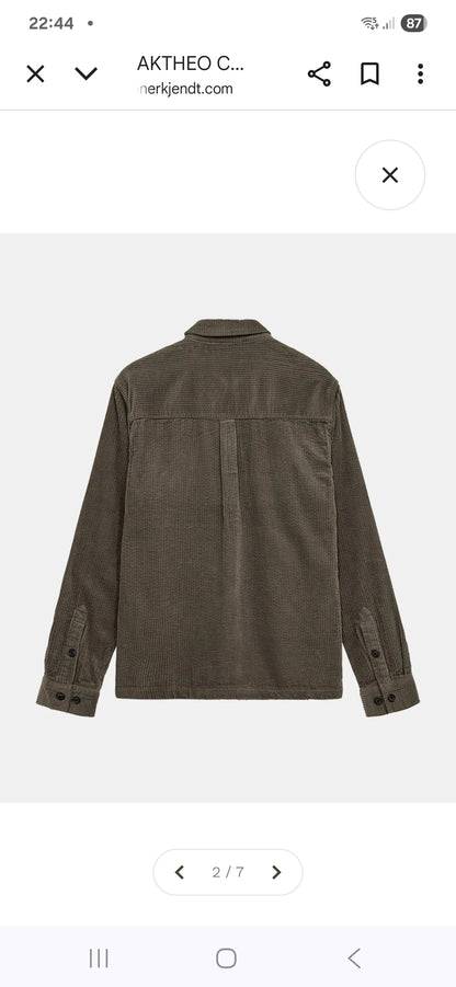 OVERSHIRT IN VELLUTO ANERKJENDT COLOR LICHEN GREEN