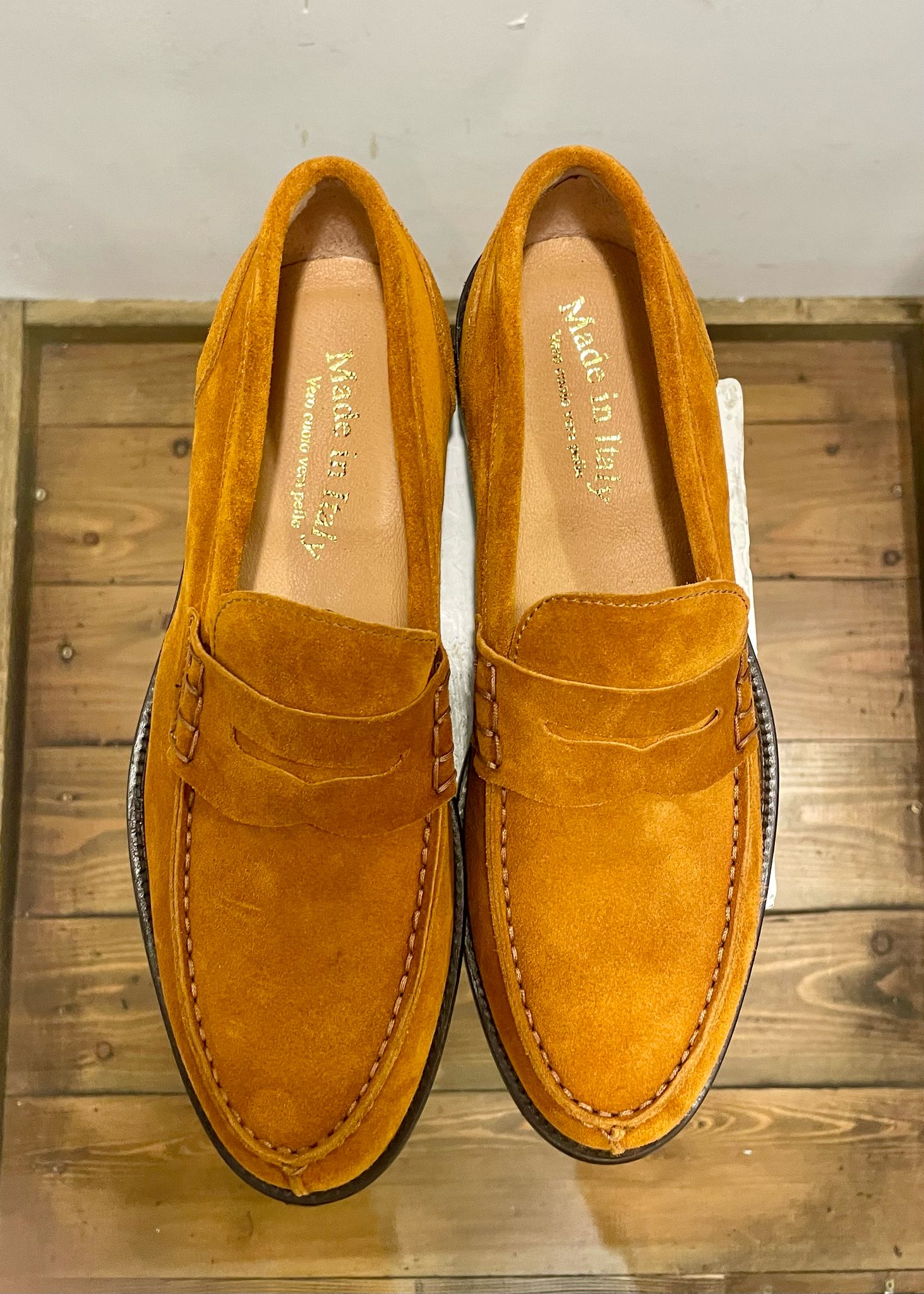 AG TREND Mocassino Collegiale Penny Scamosciato Colore Cognac SC 32