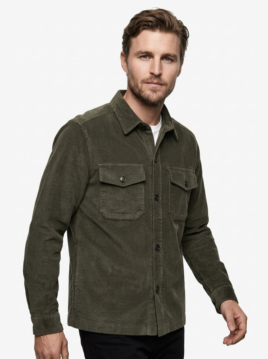 CAMICIA IN VELLUTO IN THE BOX COLOR MILITARE