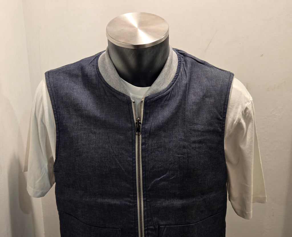GILET SEADOG ROBERT REVERSE ZIP FELPA/CHAMBRAY COLOR GRIGIO MELANGE