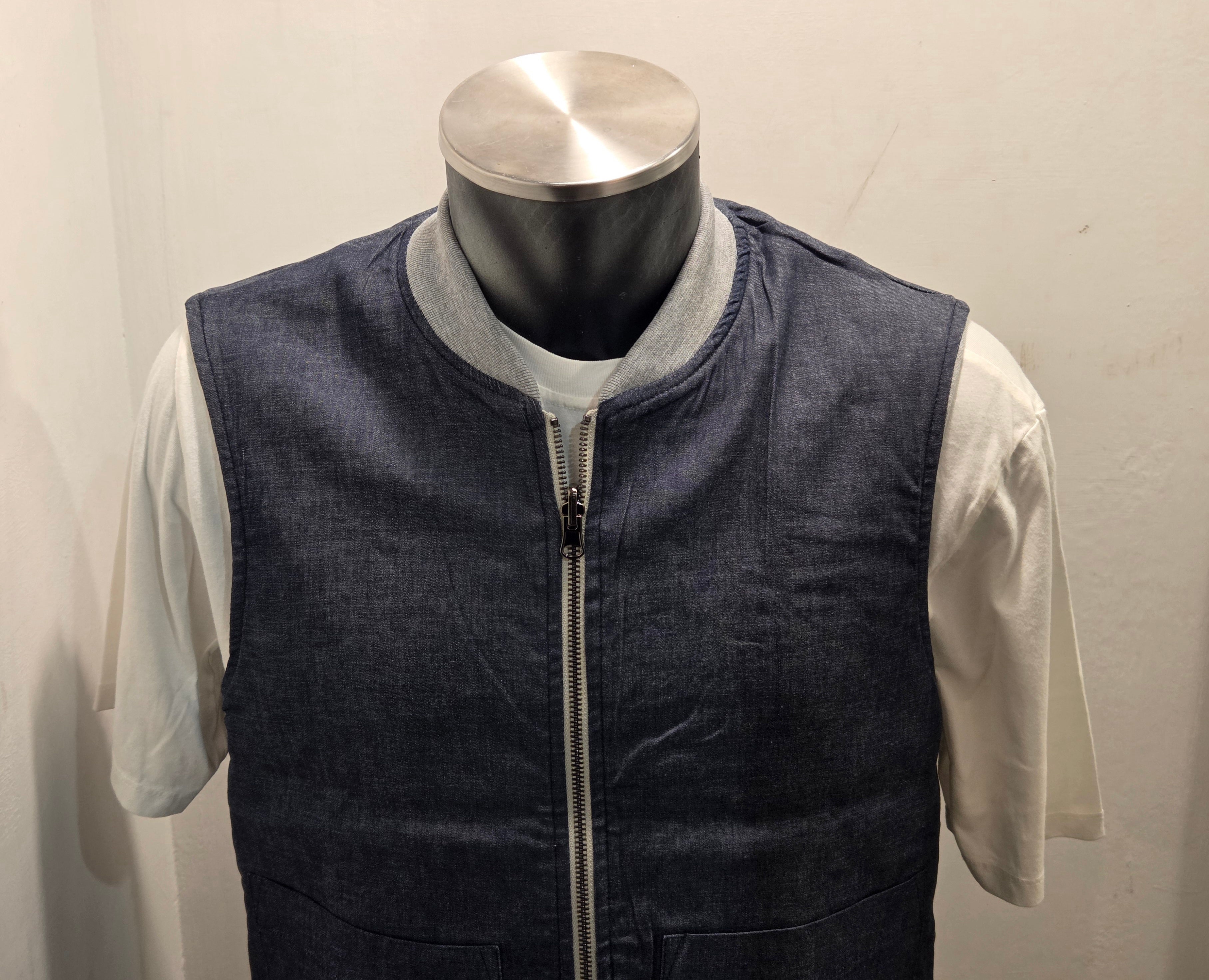 GILET SEADOG ROBERT REVERSE ZIP FELPA/CHAMBRAY COLOR GRIGIO MELANGE
