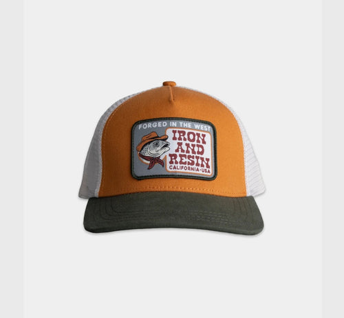 IRON AND RESIN COWBOY FISH HAT COTTON-TWILL COLOR CAMEL ONE SIZE