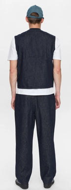 AKROBIN DEMIN GILET ANERKJENDT COLOR DARK BLUE DENIM