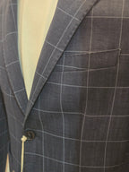 GIACCA MONOPETTO A QUADRI BLU AG TREND EGIC PP30