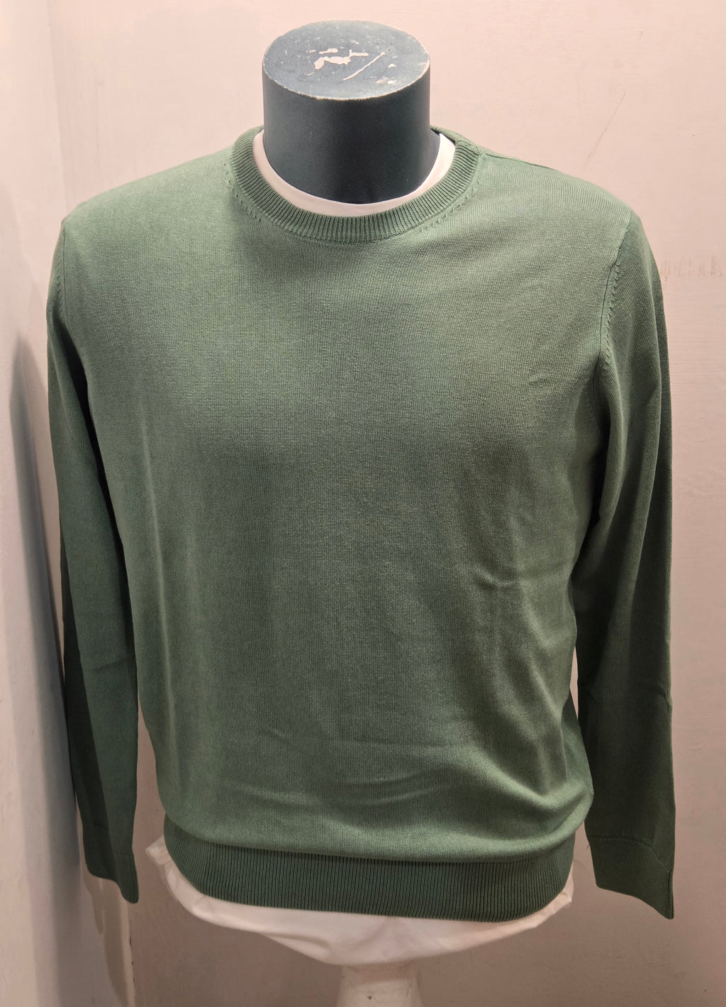 BRAMANTE MAGLIA FILO COTONE MANICA LUNGA COLOR VERDE