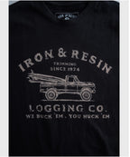 IRON AND RESIN T-SHIRT LOGGING TEE COLOR BLACK 100% COTONE JERSEY 260g