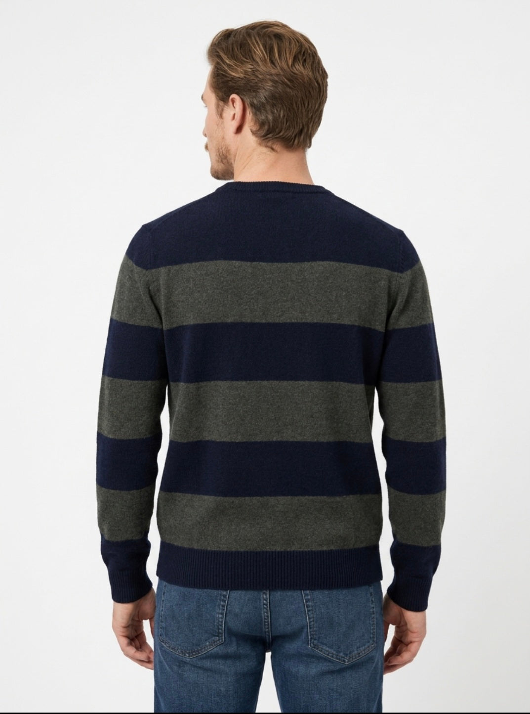 MAGLIA GIROCOLLO IN LANA RUGBY IN THE BOX COLORE BLU/VERDONE