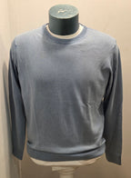 BRAMANTE MAGLIA FILO COTONE MANICA LUNGA COLOR CELESTE