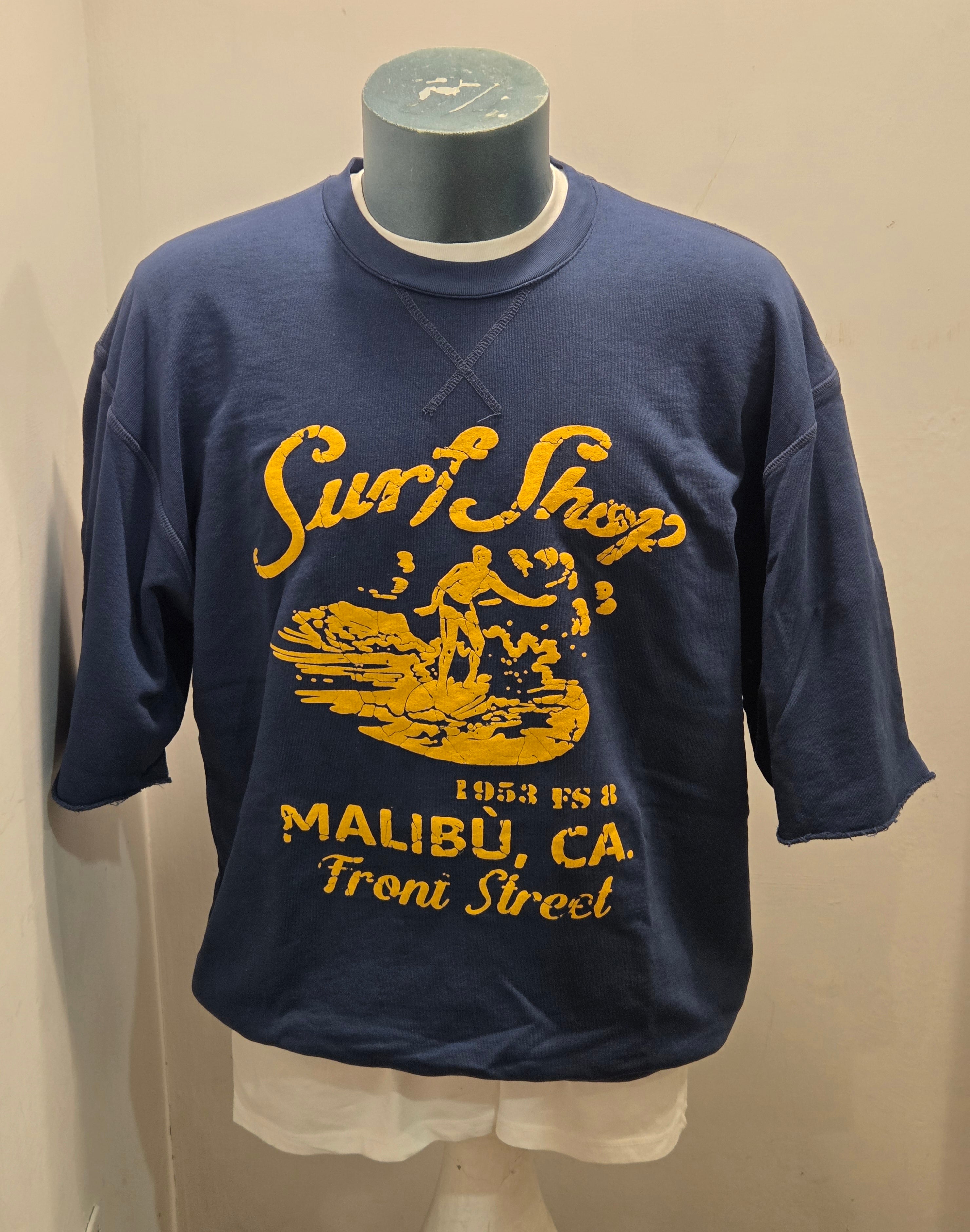 FRONT STREET 8 FELPA MANICA CORTA SURF SHOP COLOR BLU