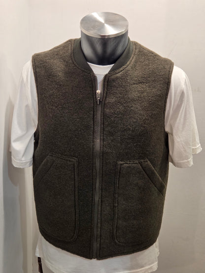 GILET SEADOG DOUBLE FACE ZIP TRAPUNTA-LANA COLOR MILITARE