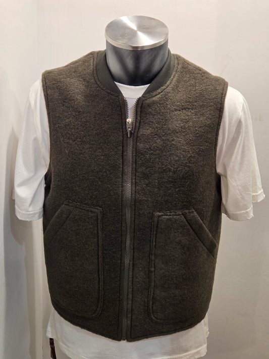 GILET SEADOG DOUBLE FACE ZIP TRAPUNTA-LANA COLOR MILITARE